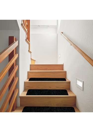 Beylini Kaymaz Merdiven Halısı Kendinden Yapışkanlı 1 Adet 20x75 Siyah