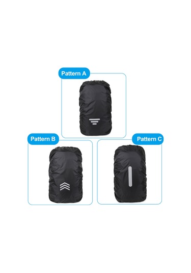 Vkemall Siyah Dikey Desenli 2 Adet Xs Boy 20l Çanta Yağmurluk, Polyester Taffeta, Yansıtıcı, Su Geçirmez, Dışarıda Dağcılık Okul Çantaları İçin Korumalı Kılıf Siyah