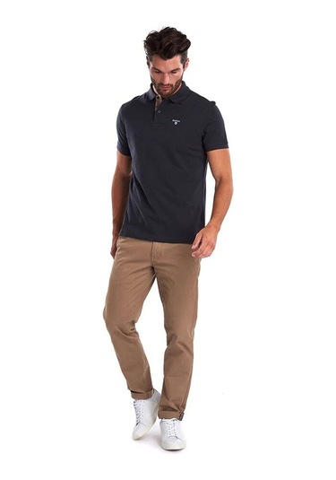 Barbour Tartan Pique Polo Yaka Ny51 Navy Ny51 Navy