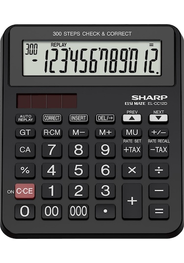Sharp EL-CC12D 12 Hane İşlem Kontrollü Masaüstü Hesap Makinesi
