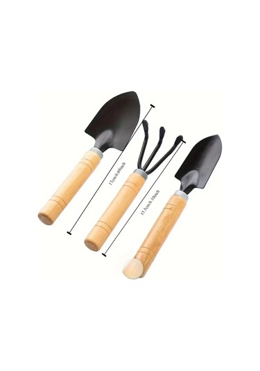 Mini Kazma Kürek Tırmık Seti - Portatif Çok Renkli