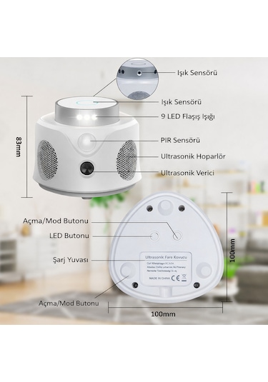 Pro Pır Sensor 360 Pest Repeller Ultrasonik-elektronik Fare Haşere Akrep Yarasa Kovucu