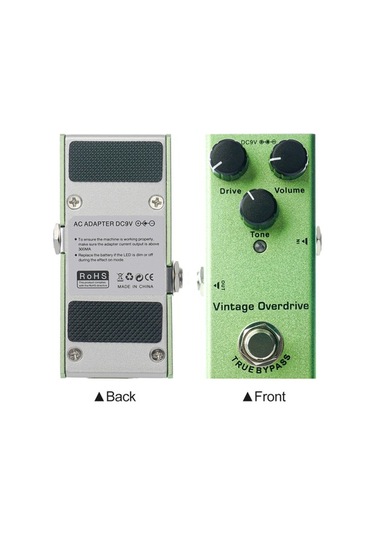 Novahub Alüminyum Gitar Overdrive Pedalı Vintage True Bypass 9.1x3.2cm Yeşil