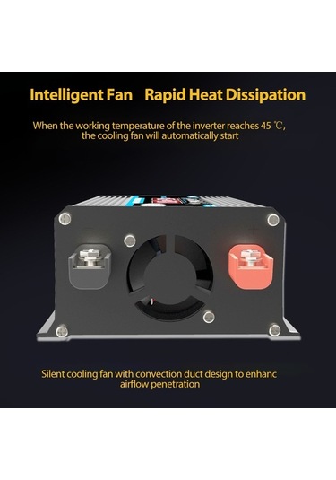 Dancemonkey Araba Güç İnvertörü 300w 12v-220v Ac Dönüştürücü Led Dijital Ekranlı Siyah