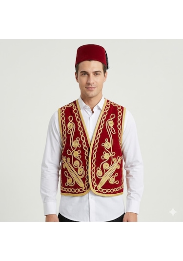 Damat Kına Gecesi Osmanlı Yelek Ve Fes Takım
