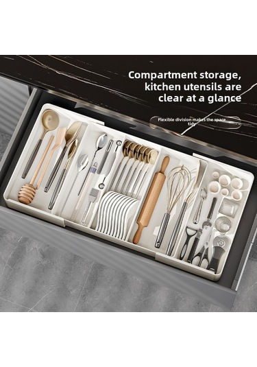 Youtek Mutfak Çekmecesi İçin Bölümlü Organizer, Ayrı Bölmeli Plastik Depolama Kutusu, Temiz Ve Düzenli Malzeme Saklama, Ev Kullanıma Uygun Diğer