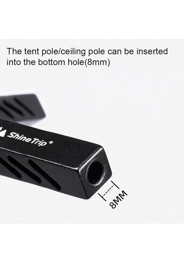 Novahub Çadır Destek Çubuğu - Kamp Işığı & Kamera Üçayağı - Alüminyum Katlanabilir Siyah, Kamp Işığı Ve Kamera Üçayağı Siyah