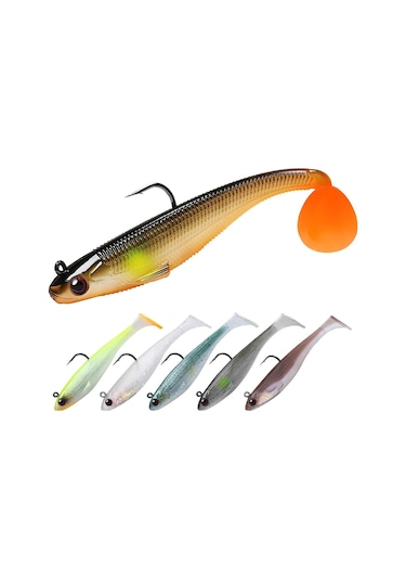 Valkyrie 5 Adet 9cm 12gr Yumuşak Silikon 3d Balık Sahte Olta Yem Seti Wobbler Levrek Yemi