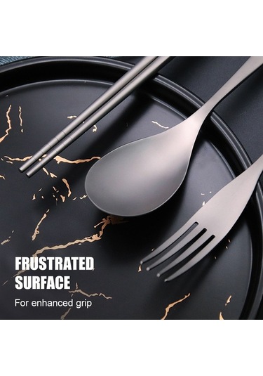 Tongxida Titanyum Ütülenmiş Üçlü Set: Kaşık, Çatal, Çubuk - Ultra Hafif, Anti Kayma, Yiyecek Açısını Korur - Kamp, Yürüyüş, Se Çok Renkli