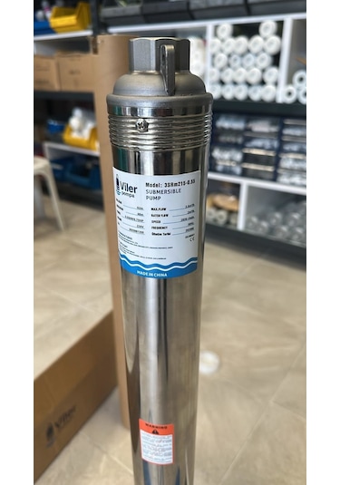 Viler 3srm215-0,55 3'' Dalgıç Pompa 0,75 Hp Motorlu 62 Mt - Paslanmaz Kafa