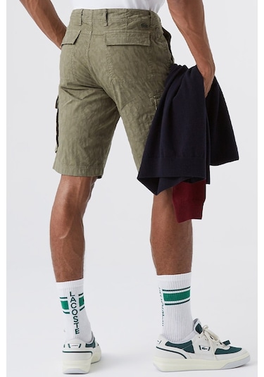 Lacoste Men's Patterned Bermuda Cargo Shorts With Pockets Khaki Erkek Desenli Bermuda Kargo Cepli Şort Haki Lacoste Men's Patterned Bermuda Cargo Shorts With Pockets Khaki Erkek Desenli Bermuda Kargo Cepli Şort Haki