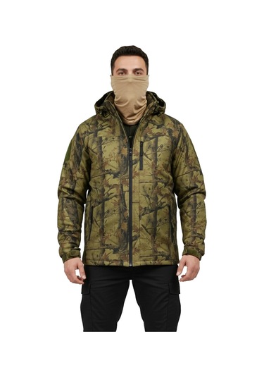 Mysia Outdoor Soft Shell Mont Orman Desen Haki Çift Kat Polarlı Çok Renkli