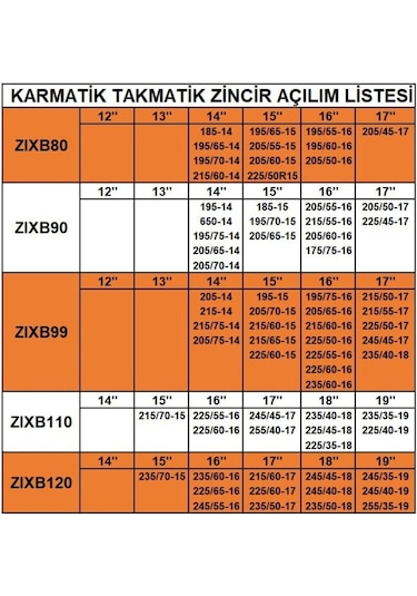 Takmatik Kar Patinaj Zinciri 245x55x16 Grup:12 Space