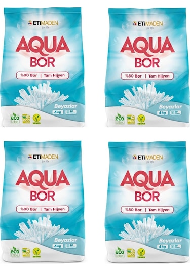 Eti Maden Boron Beyazlar için Aqua Bor Deterjan 4 x 6 KG