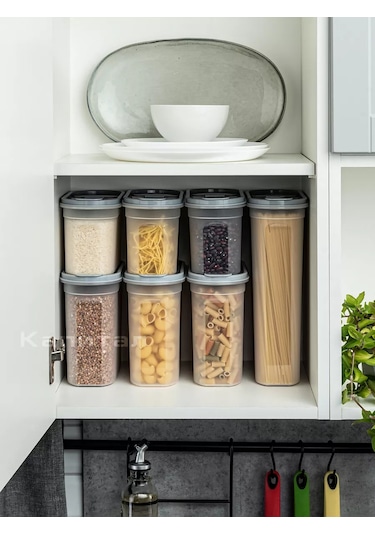 Al'ternativa Tahıl Saklama Kapları Ve Kapları, 7 Adet, Gri 175073136 Gri