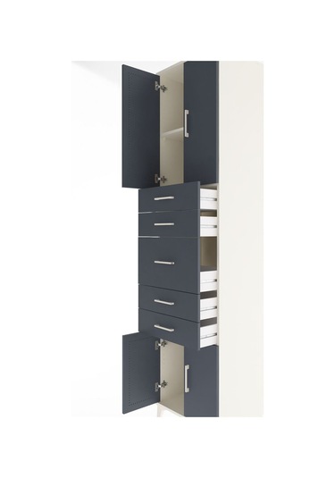 Hyperion Dolap 2 Raflı 5 Çekmeceli 4 Kapaklı 60x44x243 Aytaşı-antrasit Aytası