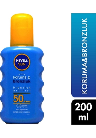 Nivea SunKoruma & Bronzluk Arttırıcı Güneş Spreyi SPF50 200 ML