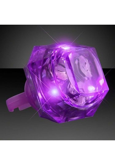 Kristal Tasarımlı Led Glow Işıklı 3 Modlu Mor Yüzük 3.5 X 5 Cm Çok Renkli