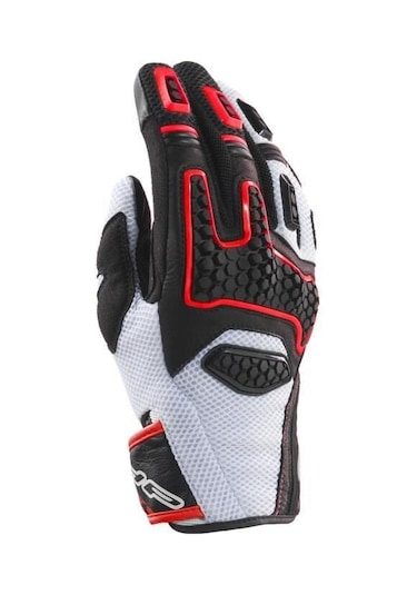 Clover Gts-3 Korumalı Yazlık Motosiklet Eldiveni Beyaz Kırmızı