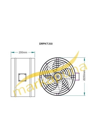 Fanex DRPKT 250 Aksiyel 1800 m³/h 25 CM Kanal Tipi Fan