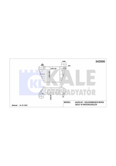 Kale 342000 Turbo Radyatoru Intercooler Golf Iv Bora A3 Octavıa Toledo Leon 1,9 Tdı 98 06