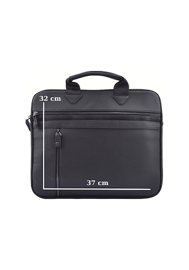 Unisex 13.3" İnç Deri Evrak El Ve Omuz Çantası 8683255013364 Siyah