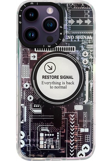 İphone 14 Pro Max Kılıf Magsafe Özellikli Infinity Desenli Silikon Kapak