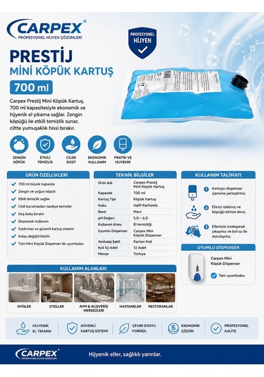 Carpex Prestij Mini Köpük Kartuş 700 Ml