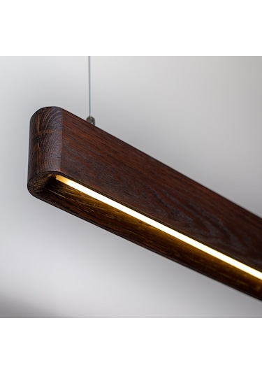 Soft Kahve Modern Ahşap Aydınlatma - Minimal Led Sarkıt Avize Kahverengi
