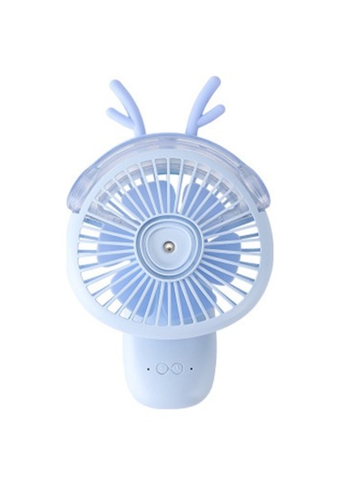 Masaüstü Katlanır Sprey Mini Fan Karikatür Nemlendirme Su Jeti Fan Mavi