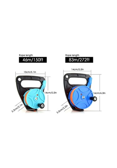 Vkemall 46 Metre Turuncu Dalış Tekerleği - Su Altı İçin Nylon & 43 Pc Malzeme, 1.8mm Çaplı İtme Kordonu Turuncu