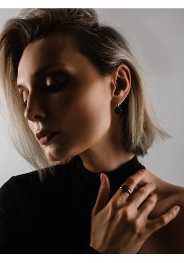 Lamponi Taşlı 925 Ayar Gümüş Yuvarlak Küpe 112628519 Altın