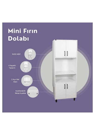 Beyaz Mini Fırın Dolabı