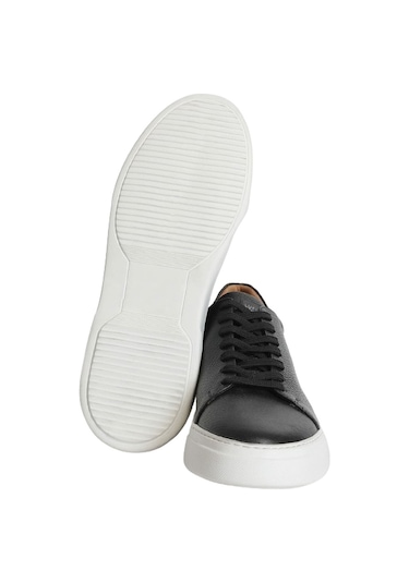 Lufian Tommy Erkek Deri Sneaker Ayakkabı - Siyah 111230187100100 Siyah