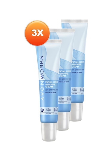 Avon Works Yüz için Tüy Dökücü Krem 15 ML x 3