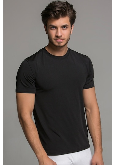 Thermoform Microfiber Kısa Kollu Fanila Siyah
