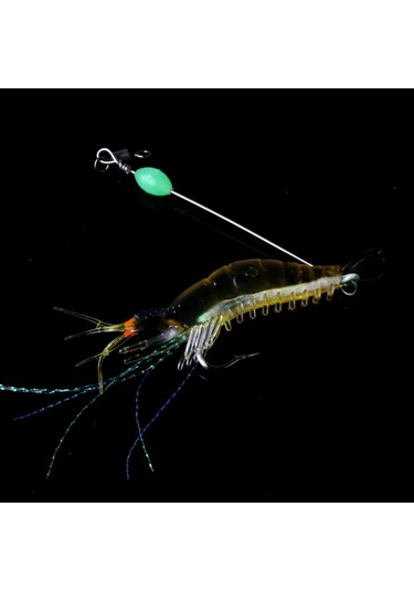 PROFISHER Silikon Yapay Fosforlu Karides Sahte Yem (A) Bordo