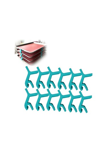 Ulzyvf Yerden Tepsi Mavi İstifleyici Fırın Tasarruf Sağlayan 12 Adet Mavi