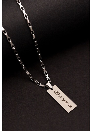 Vogutima Vog İsim Yazılan İnce Uçlu Sevgiliye,babaya,arkadaşa Çelik Kolye