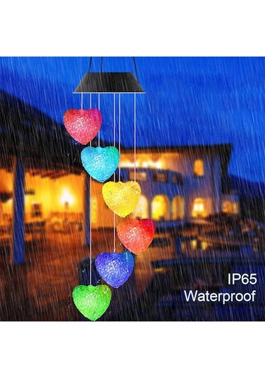 Yifomall Güneş Enerjili Kalp Şekilli Fenerli Zil, Bahçe Çiçek Bahçesi İçin Ip65 Su Geçirmez Renkli Işıklandırma Aygıtı