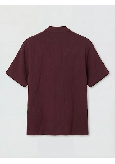 Lc Waikiki Bordo Regular Fit Resort Yaka Müslin Erkek Gömlek