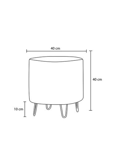 Favora Asmara Metal Ayaklı Puf - Antrasit Bakır Antrasit - Bakır