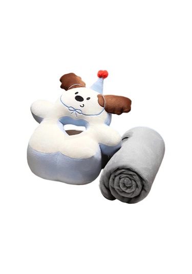 Homyl Ofis Masası Yastık Seyahat Yatak Odası Kanepe Için Çok Kahverengi Kulaklı Battaniye