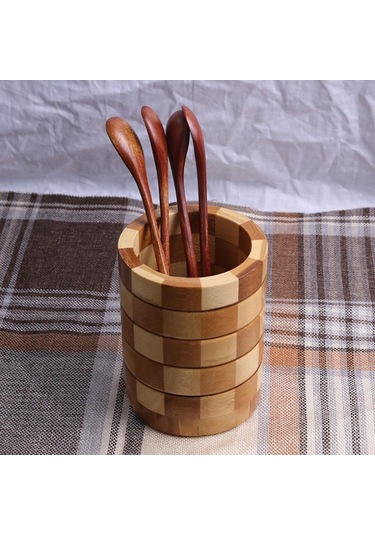 Suntek Doğal Bambu Mutfak Yemek Çubukları Gereçleri Tutucu