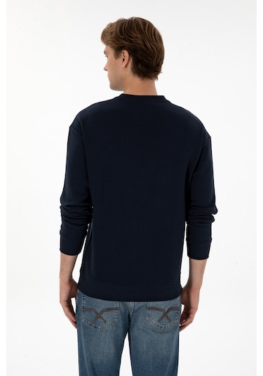 U.S. Polo Assn. Erkek Bisiklet Yaka Comfort Fit Lacivert Basic Sweatshirt 50313760-VR033