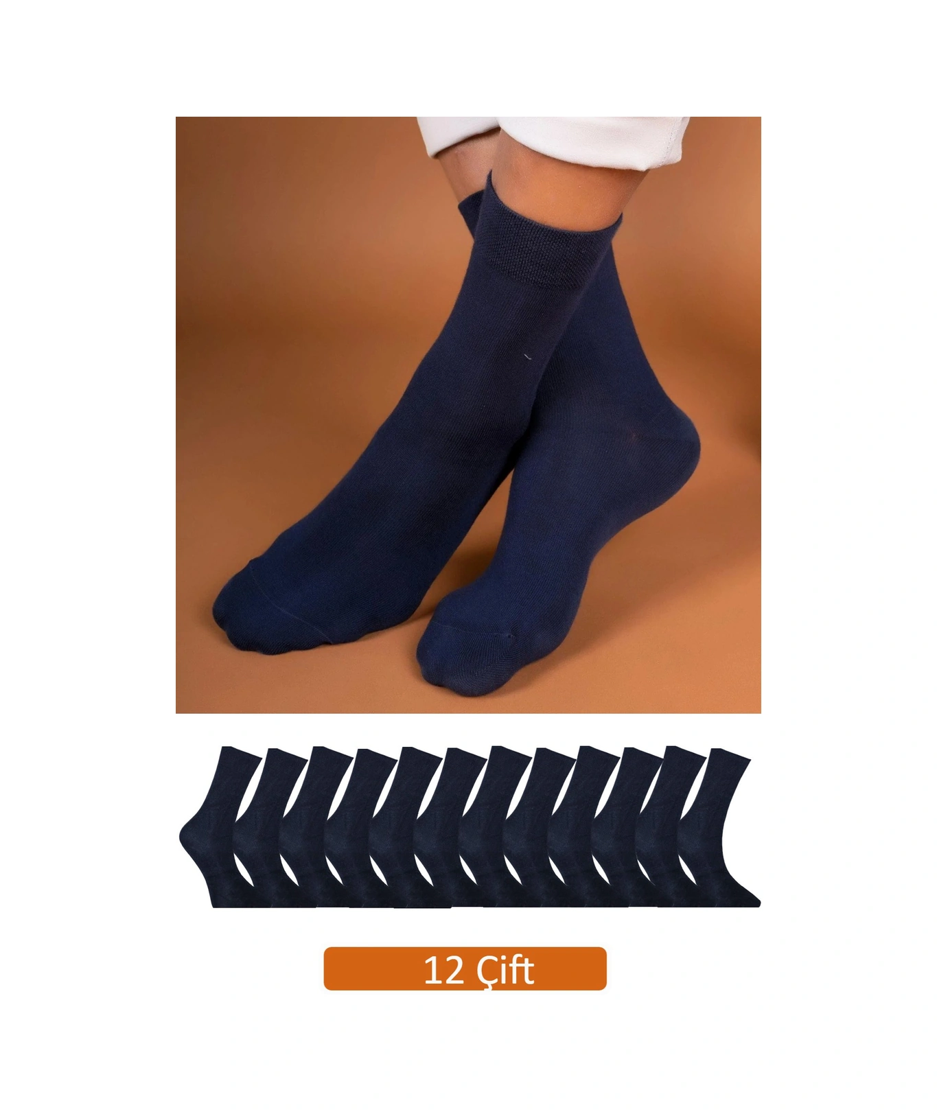 12'li Premium Erkek Lacivert Soket Çorap Vk-erkek-lacivert-soket12li