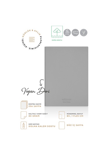 Vj Softtons Esnek Kapak Defter B5 80 Gr. Krem 128 Yp. Çizgisiz Mavi