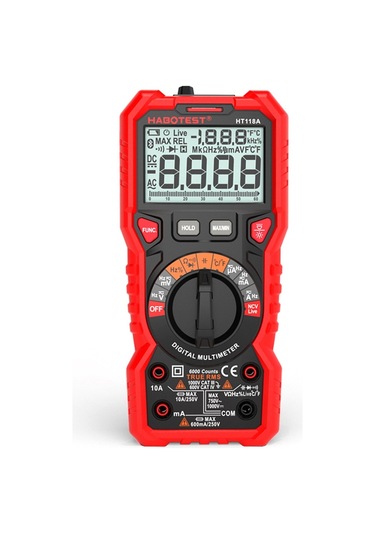 Habotest Ht118a Otomatik Aralığı Siyah Kırmızı Dijital Multimetre