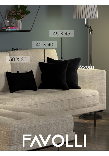 Br Favolli Kadife Dokulu Siyah Renk Kırlent Kılıfı Dream Serisi Punch Için Uygun Gizli Fermuar Siyah