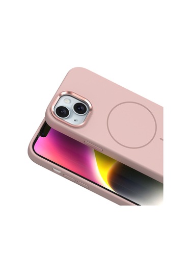 Kılıfist İphone Uyumlu 14 Kılıf M-safe Şarj Özellikli Metal Kamera Çerçeveli Klfs Edi Silikon Kap Koyu Gri